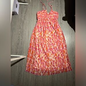 Floor length  halter top floral dress